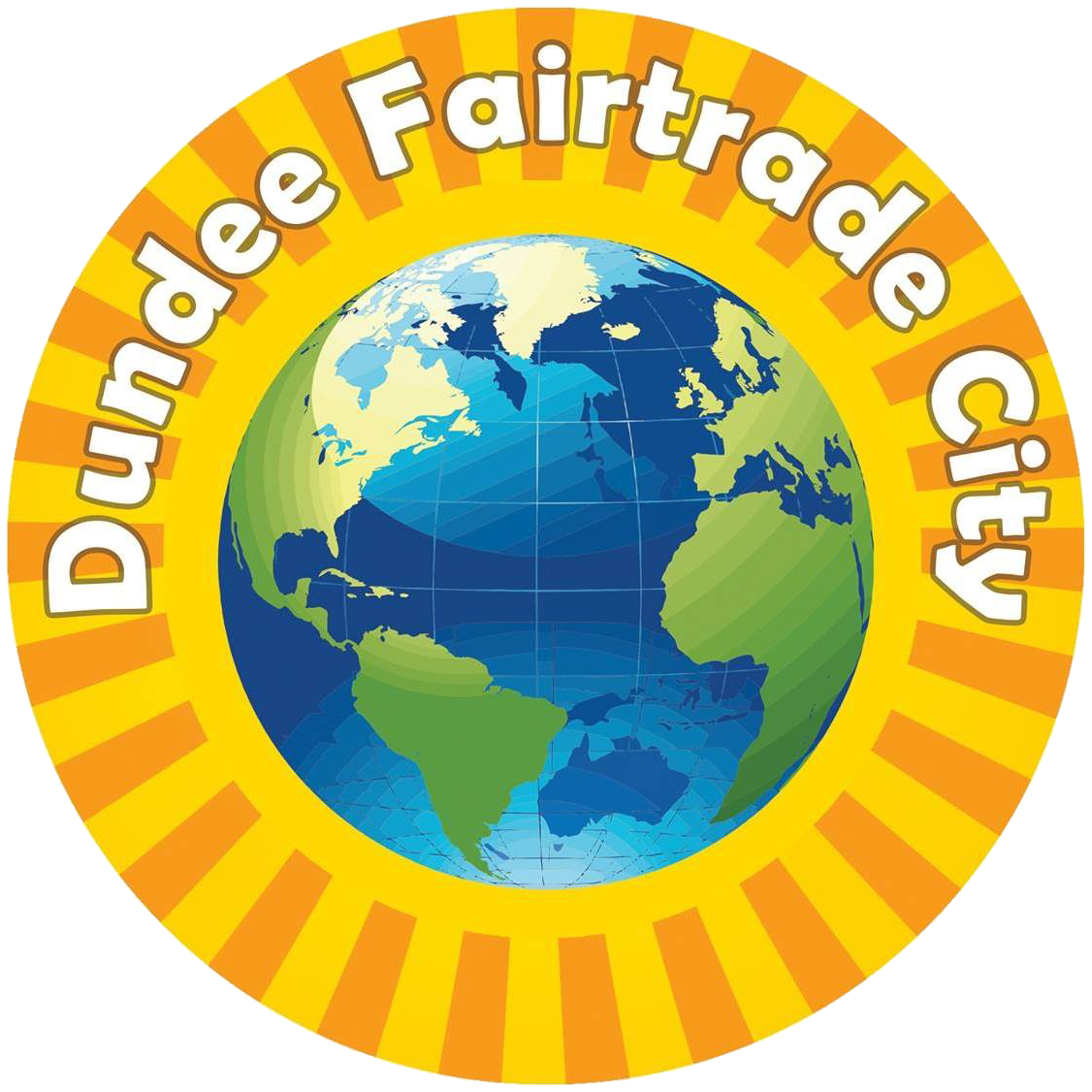 Fairtrade Dundee Logo with text and globe