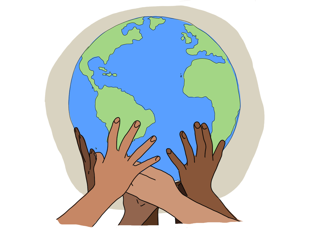 hands holding globe