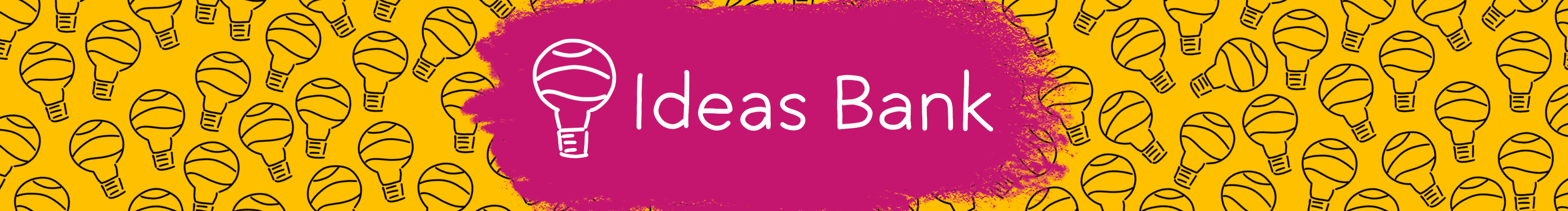 Ideas bank banner with light bulbs