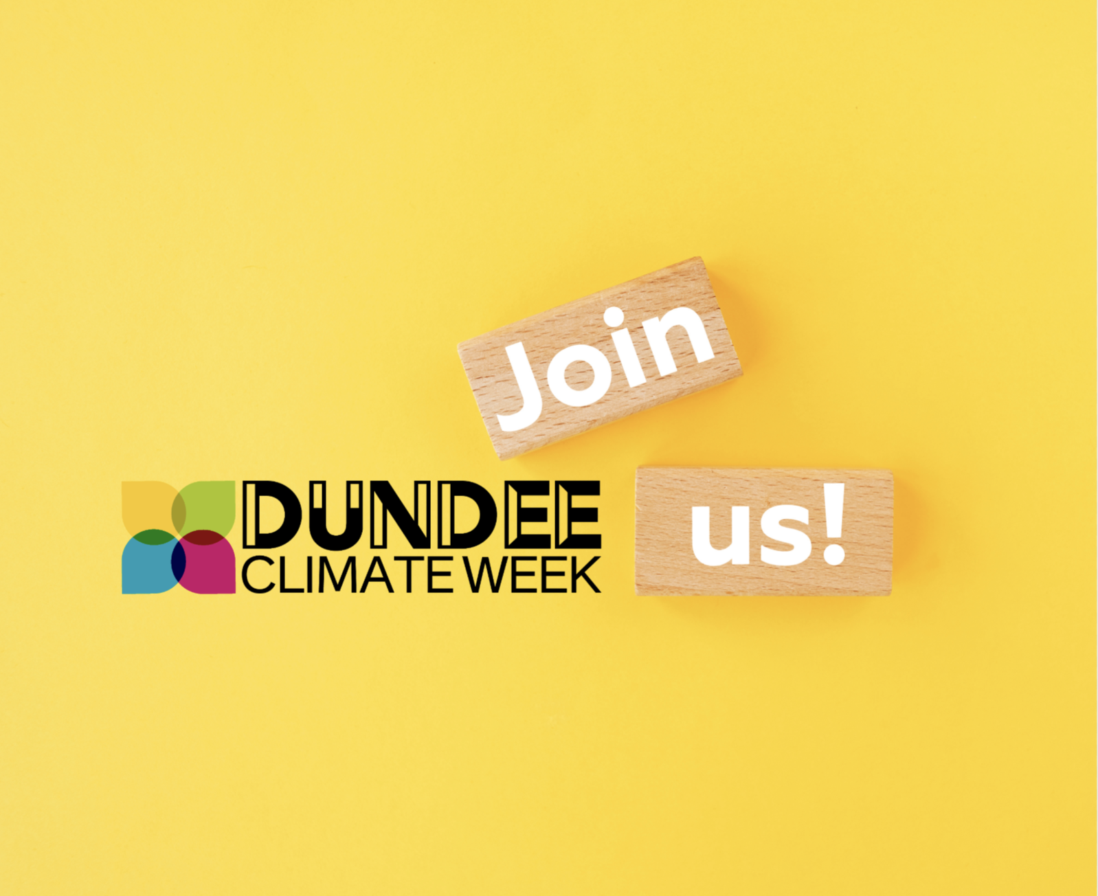 Image with Dundee climate week logo and text saying Join us