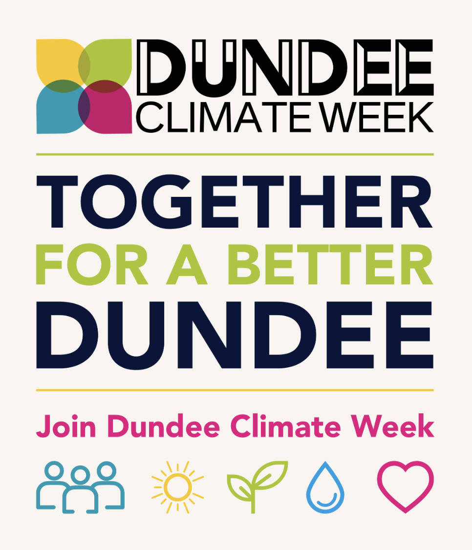 Image with text: Dundee Climate week, together for a better dundee