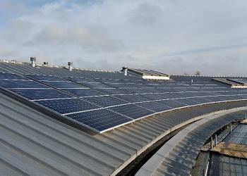 Solar PV installation in Olympia Leisure Centre Dundee.
