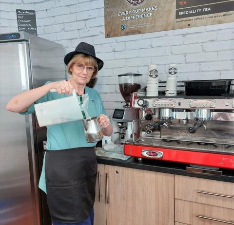 Staff making coffee