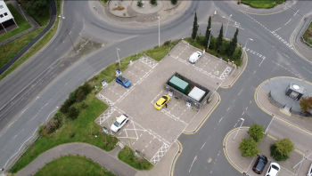 Birds eye view of Lochee EV Charging Hub